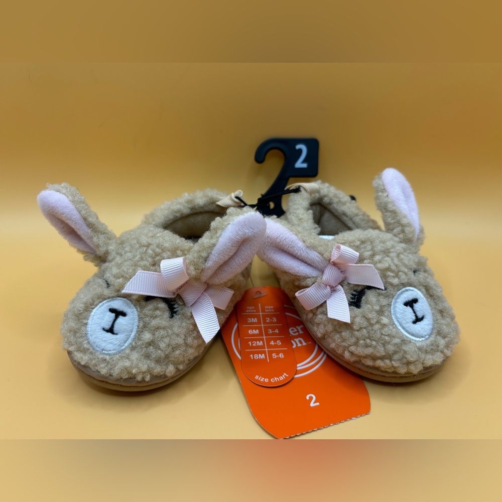 Wonder Nation Baby Girls Farm Animal Slippers Size 2 NWT Christmas Birthday‎